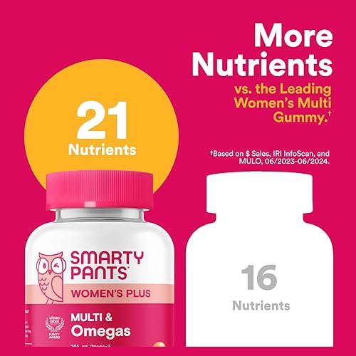 Miniatura 7 de SmartyPants Gomitas multivitamínicas para mujer - Fórmula mejorada Omega 3 (DHAEPA), metilfolato, CoQ10, vitamina D3, C, vitamina B12, B6, A, K y