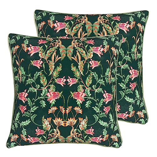 Image of Evans Lichfield Heritage Bell Flowers Polyester Filled Cushion - Twin Pack