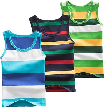 Toddler Baby Boys Tank Soft Cotton Sleeveless Top Undershirts Pack of 3