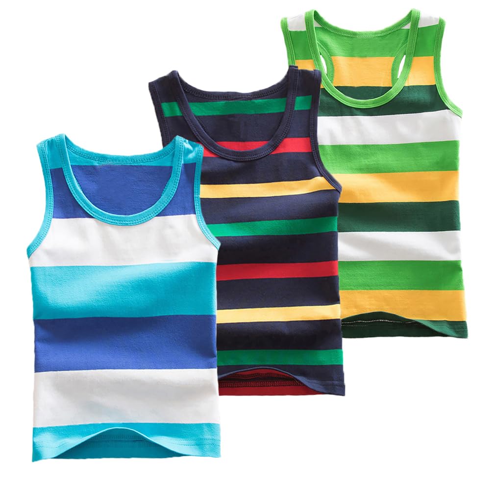 Coralup Toddler Baby Boys Tank Soft Cotton Sleeveless Top Undershirts Pack of 3