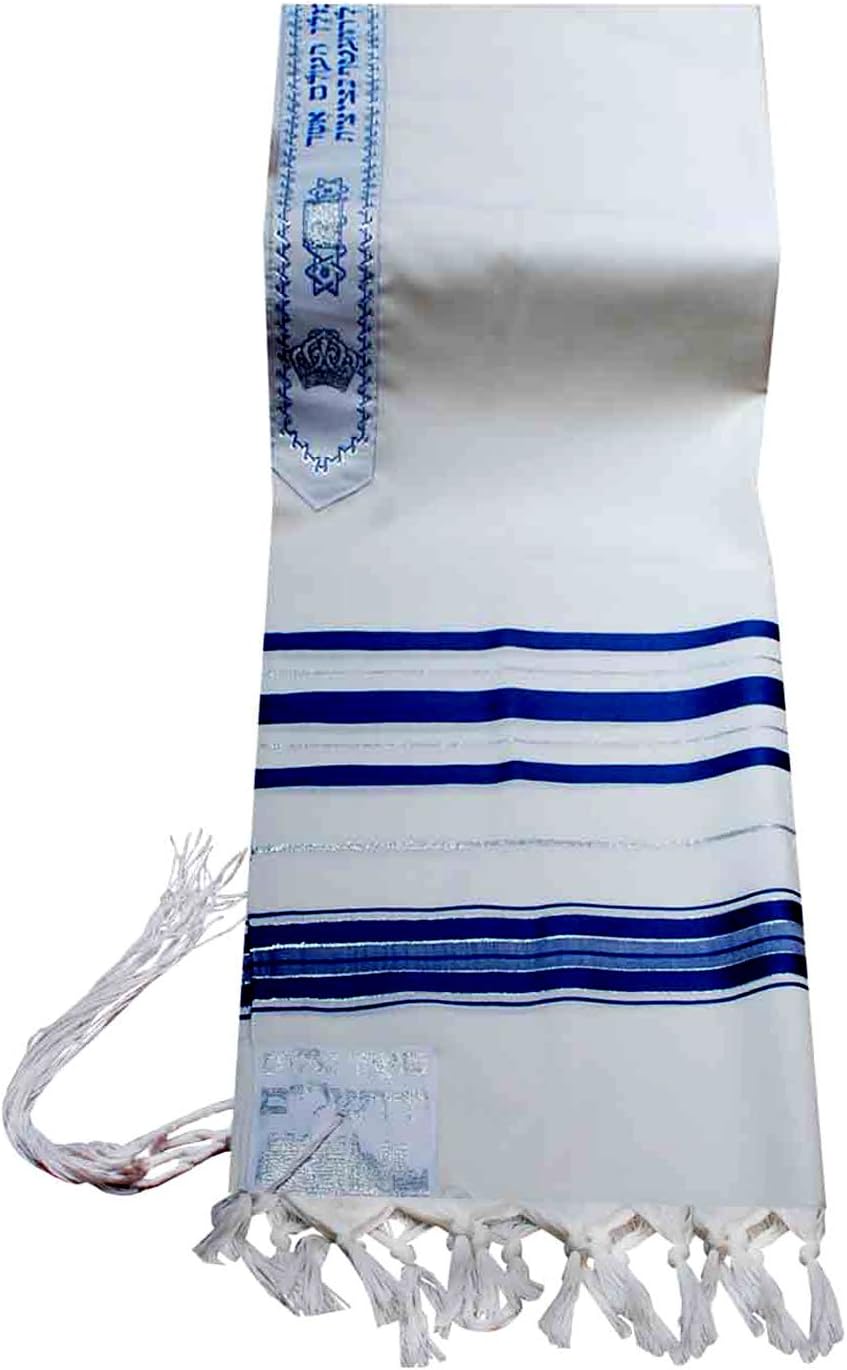 Jewish Blue/silver Tallit Wool Talit Prayer Shawl 55 * 75
