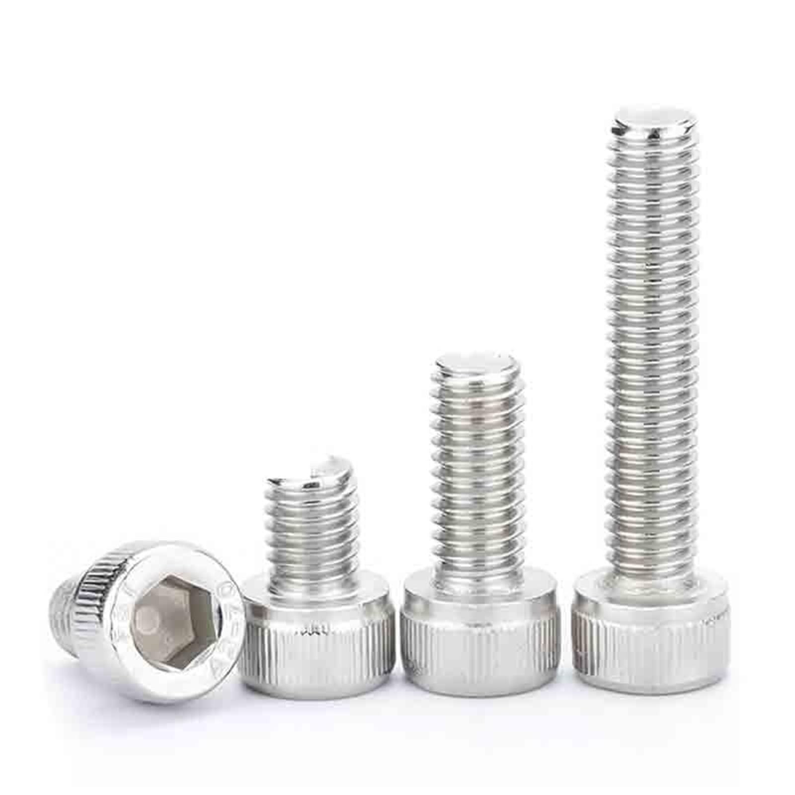 Śruba 50 szt. Śruby z łbem sześciokątnym ze stali nierdzewnej M5 304, w pełni gwintowane, kształt długości 6 mm - 22 mm (M5 x 8 mm)