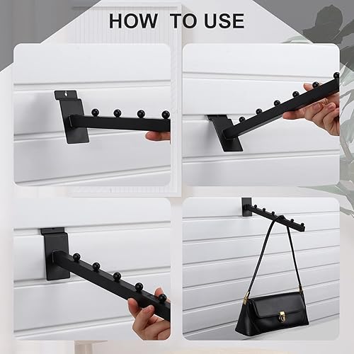 Miniatura 4 de Tatuo Paquete de 10 cascada de bolas de 6 bolas para Slatwall, accesorio de pared de listones de 12 pulgadas, ganchos y perchas para ropa, venta al