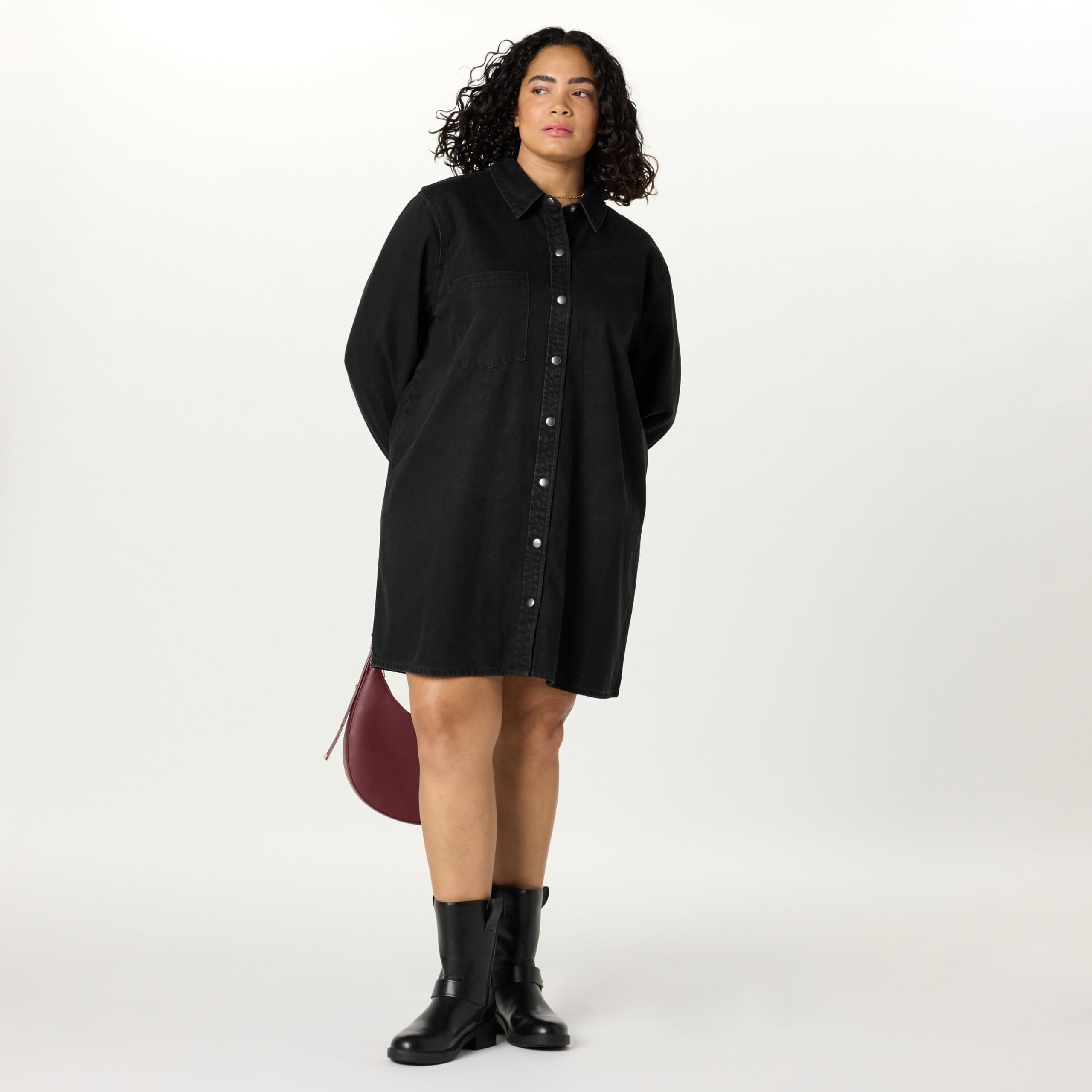 The Drop Damen Katerina Denim Shirtdress Klassisches Hemd