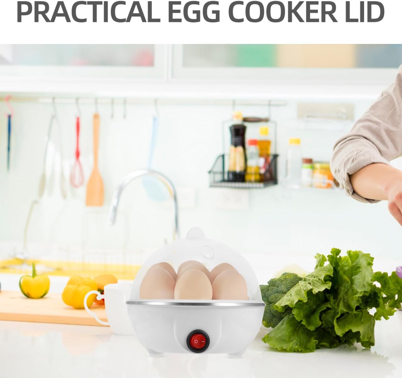 SHOWERORO Egg Cooker Lid Replacement Clear Heat-Resistant Plastic Steamer Cover 6.02In Fits Various Pots Easy to Clean Tight Seal Prevents Steam Leakage Preserves Egg Flavor