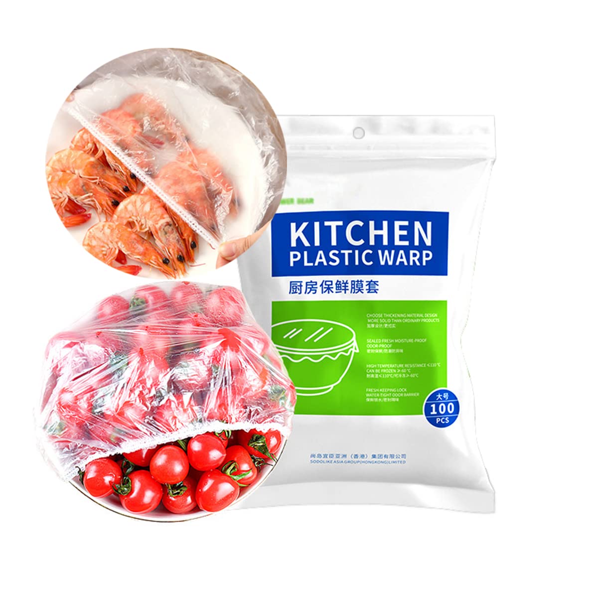 100Pcs Fresh Keeping Bags, Disposable Elastic Wrap Bowl Covers for Kitchen Dining Food Fresh