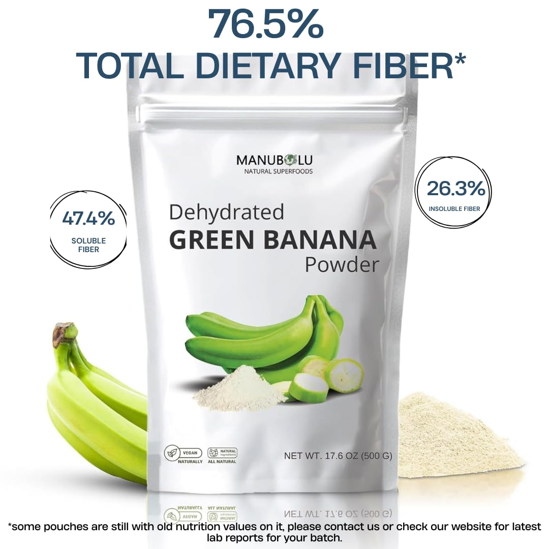 Manubolu Raw Green Banana Flour 500g | Resistant Starch (RS2) Powder | Prebiotic Fiber | Gluten-Free Kacha Kela Atta | Single Ingredient, No Additives | for Roti, Smoothies & Baking — Amazon image 9