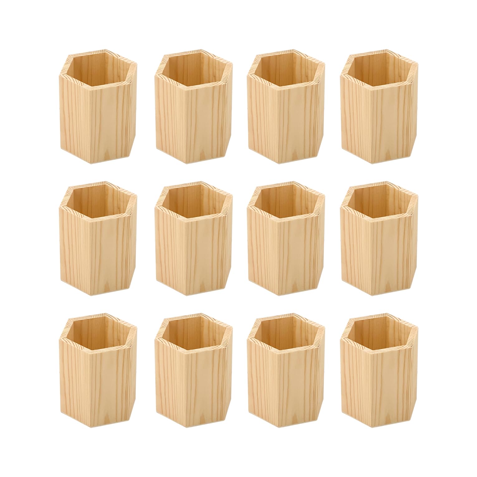Amazon.com: Cregugua 12 Pieces 4 Inch Wooden Pen Holder Hexagon