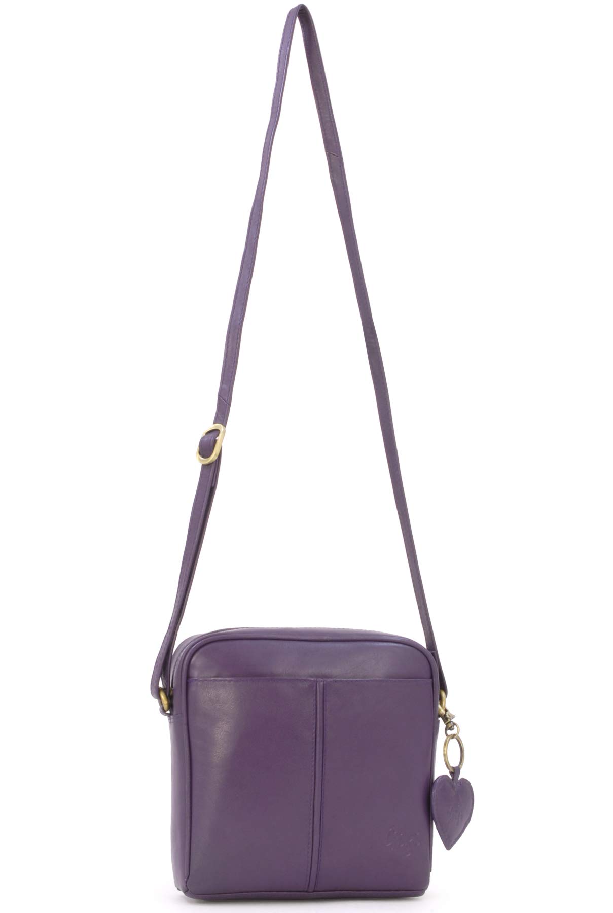 Gigi - Bolso Bandolera Pequeño de Piel Auténtica - Bolsito Cruzado con Correa Ajustabl - Bolso de Mano para Mujer - Othello 22-29