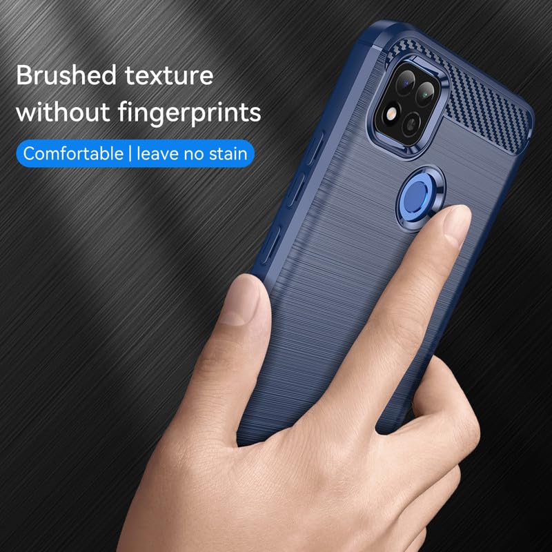 Image of Hybrid Carbon Fiber Back Case for Redmi 9C / Redmi 10A / Poco C31 (Blue)