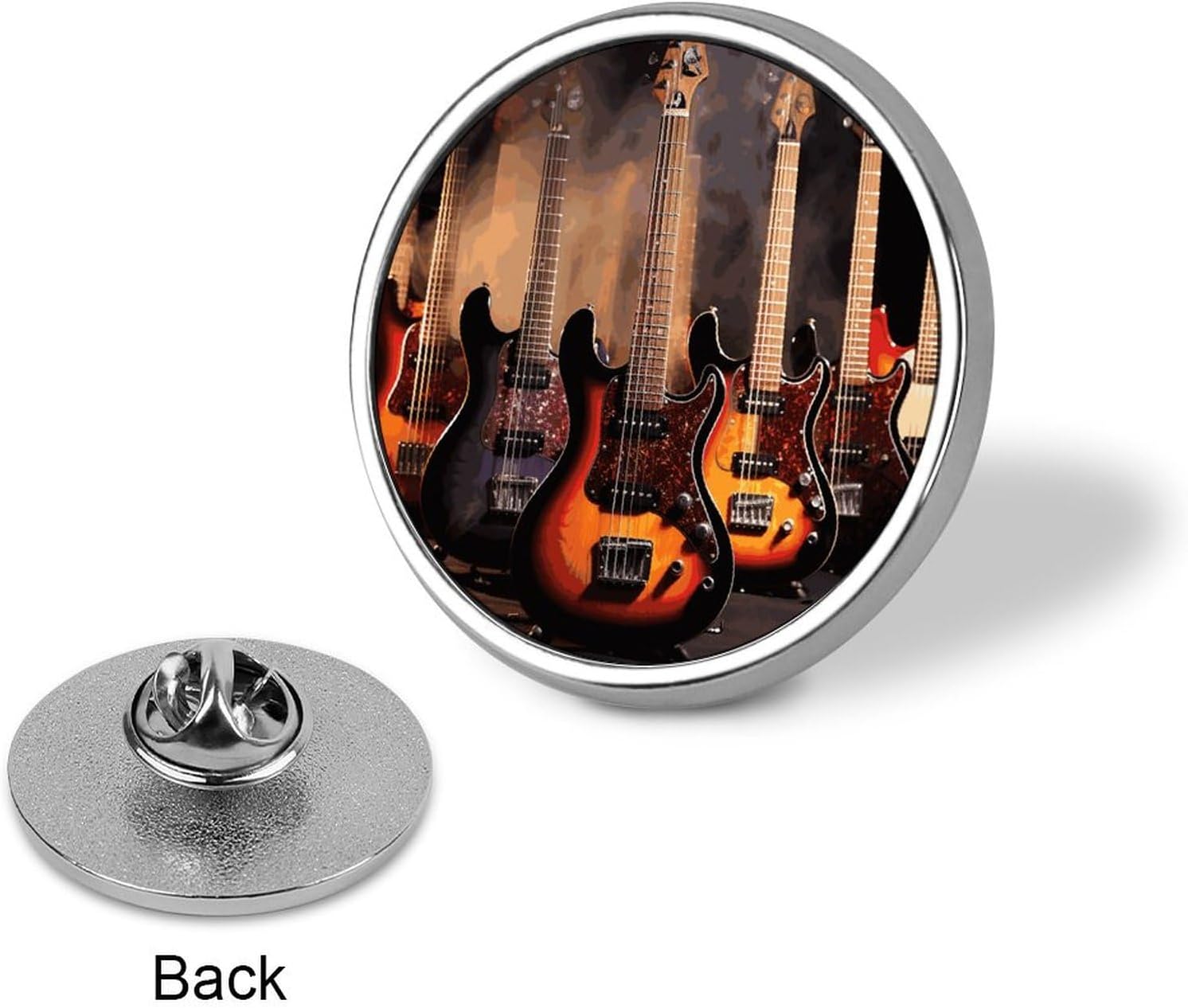 Cool Electric Guitar Lapel Pin, Lightweight Fashion Brooch Pin, Personalized Clothing Lapel Pins Accessory image 3