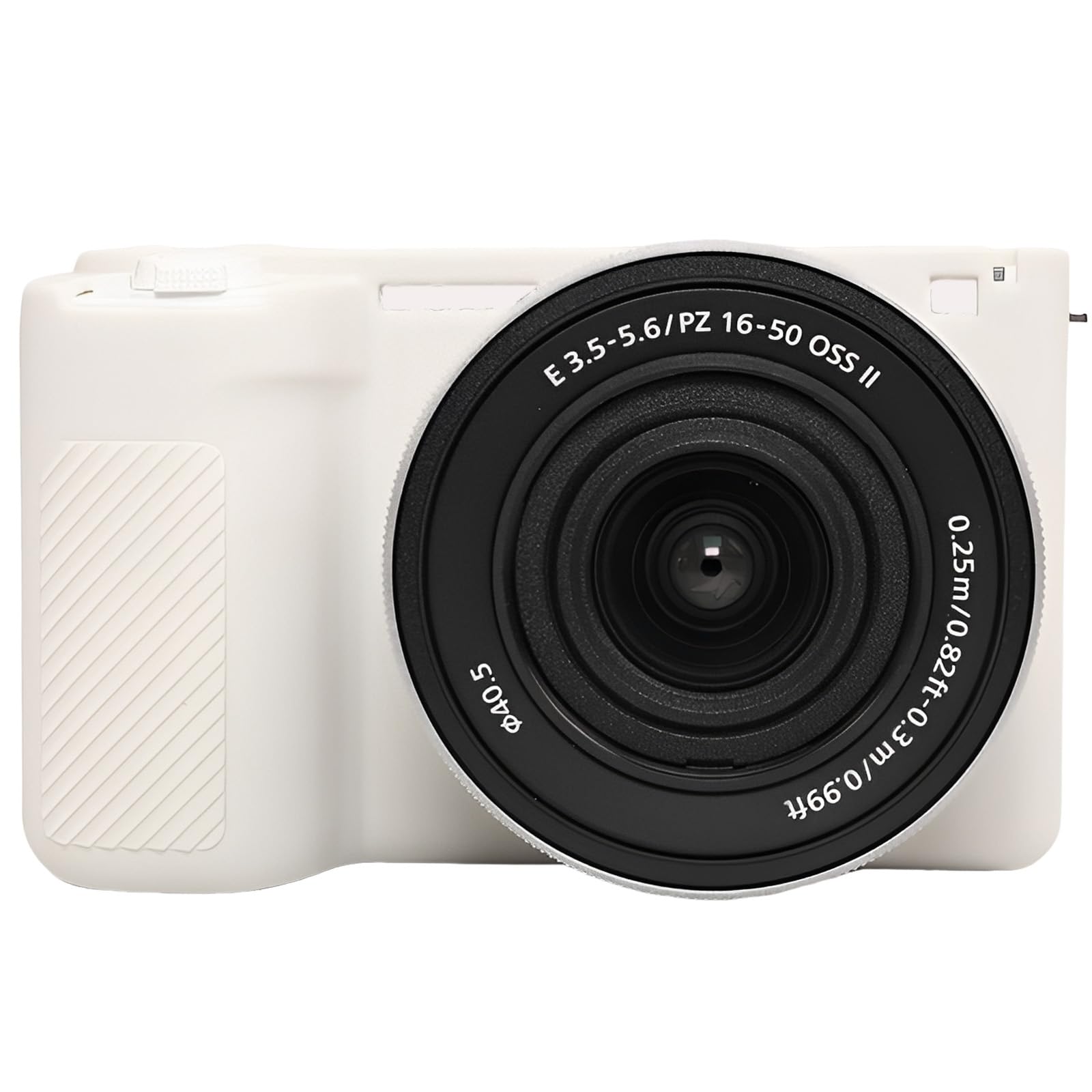 pssped Protective Camera Case Compatible with Sony ZVE10 II ZV-E10 II, Custom Fit Silicone Cover Bag, Compact Lightweight Carrying Storage (White)