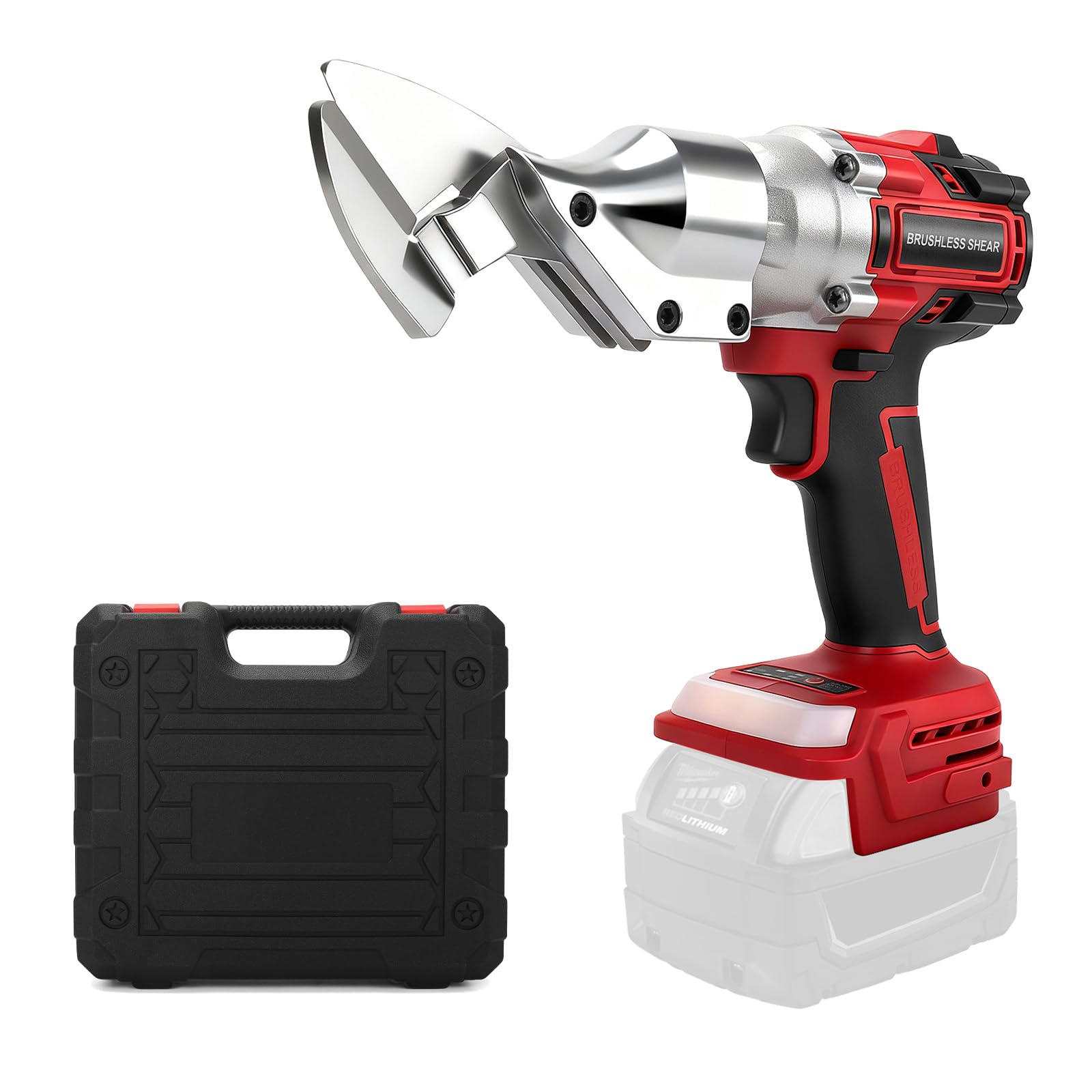 Ciseaux à métaux sans fil compatibles avec batterie Milwaukee 18V, tête rotative sans brosse, ciseaux à métal, ciseaux à tôle électriques sans fil pour tôles, tapis, tissu, cuir(sans batterie)