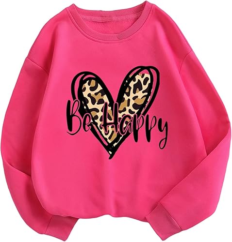 Cozyease Sudadera de gran tamaño con estampado de leopardo para mujer con hombros caídos forro térmico