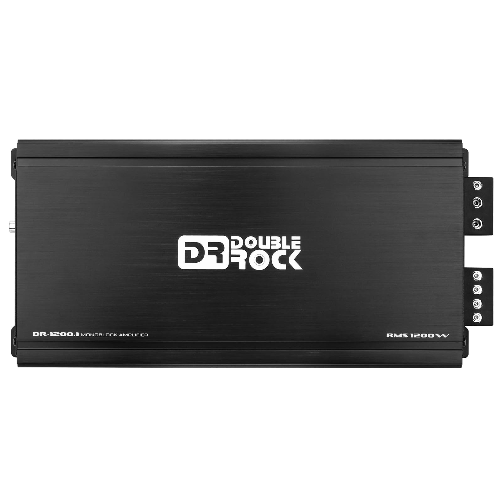 DR DOUBLE ROCK DR-1200.1 1200W Class D Mono Car Audio Subwoofer Amplifier with Bass Knob, Level Remote Control, RCA Input, Black