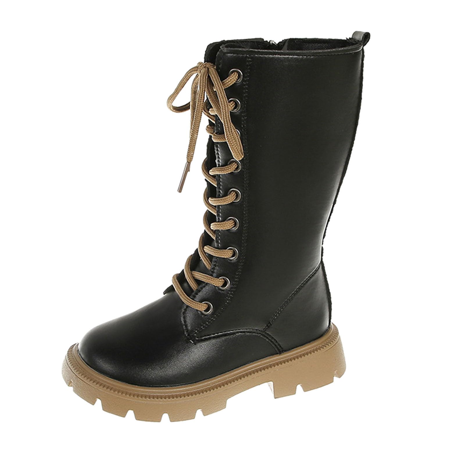 Generico Stivali Bianchi 𝒉𝒖𝒏𝒕𝒆𝒓Bambina,Scarpe Sportive per Bambini E Bambine alla Moda con Suola Spessa E Piatta Antiscivolo Facili da Indossare con Tomaia in Pu Stivali Comodi