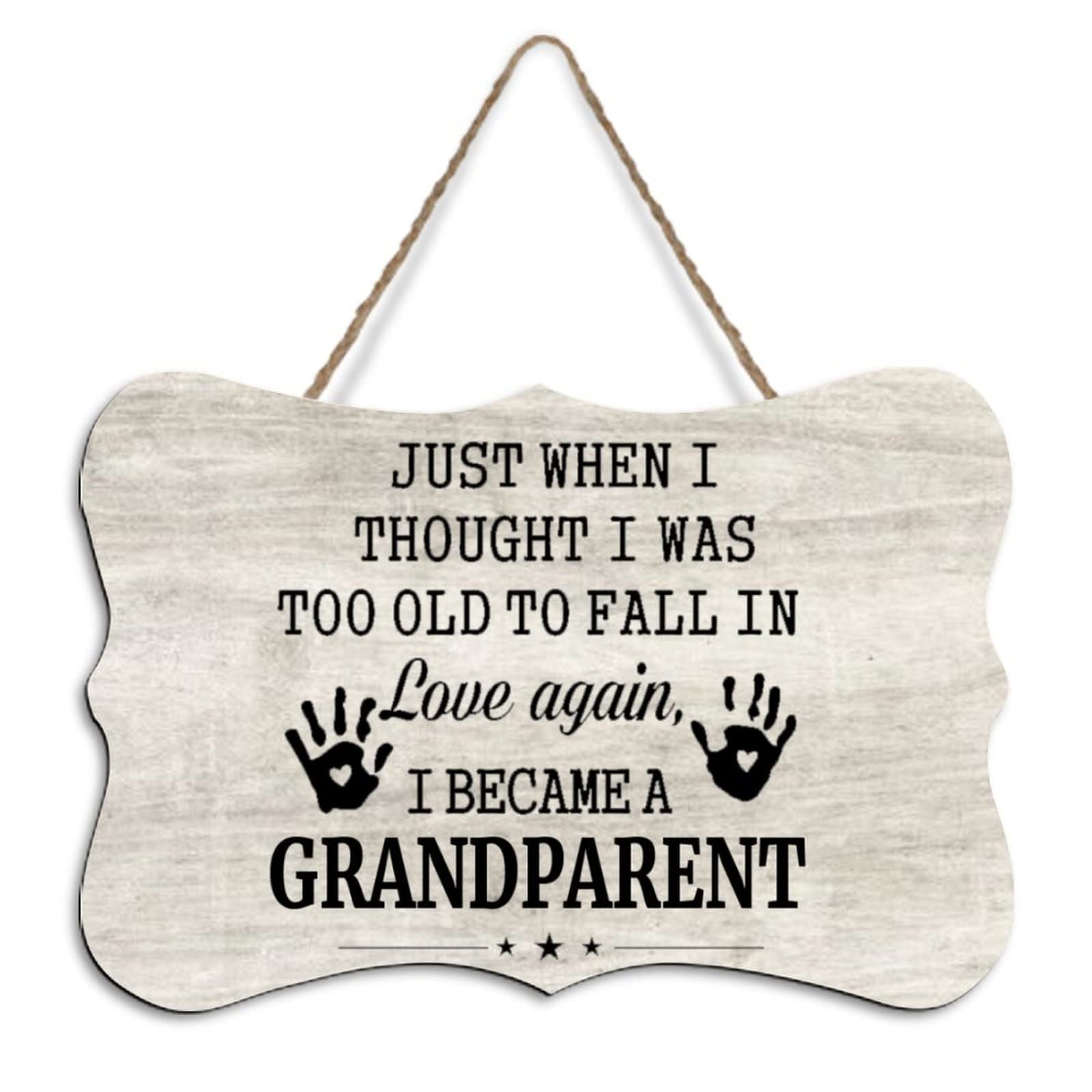 Yelolyio Rustic Hanging Wood Sign Grandparent Wooden Plaque Sign Home Wall Art Decor For Living Room Bedroom Farmhouse Office 4"X6"