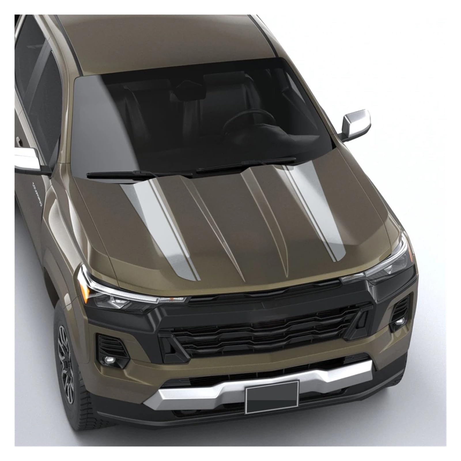 Auto-Motorhauben-Rennstreifen-Kit-Aufkleber, kompatibel mit Colorado 2023-heute, Vinyl-Grafikdesign-Aufkleber-Zubehör(GLOSS RED)