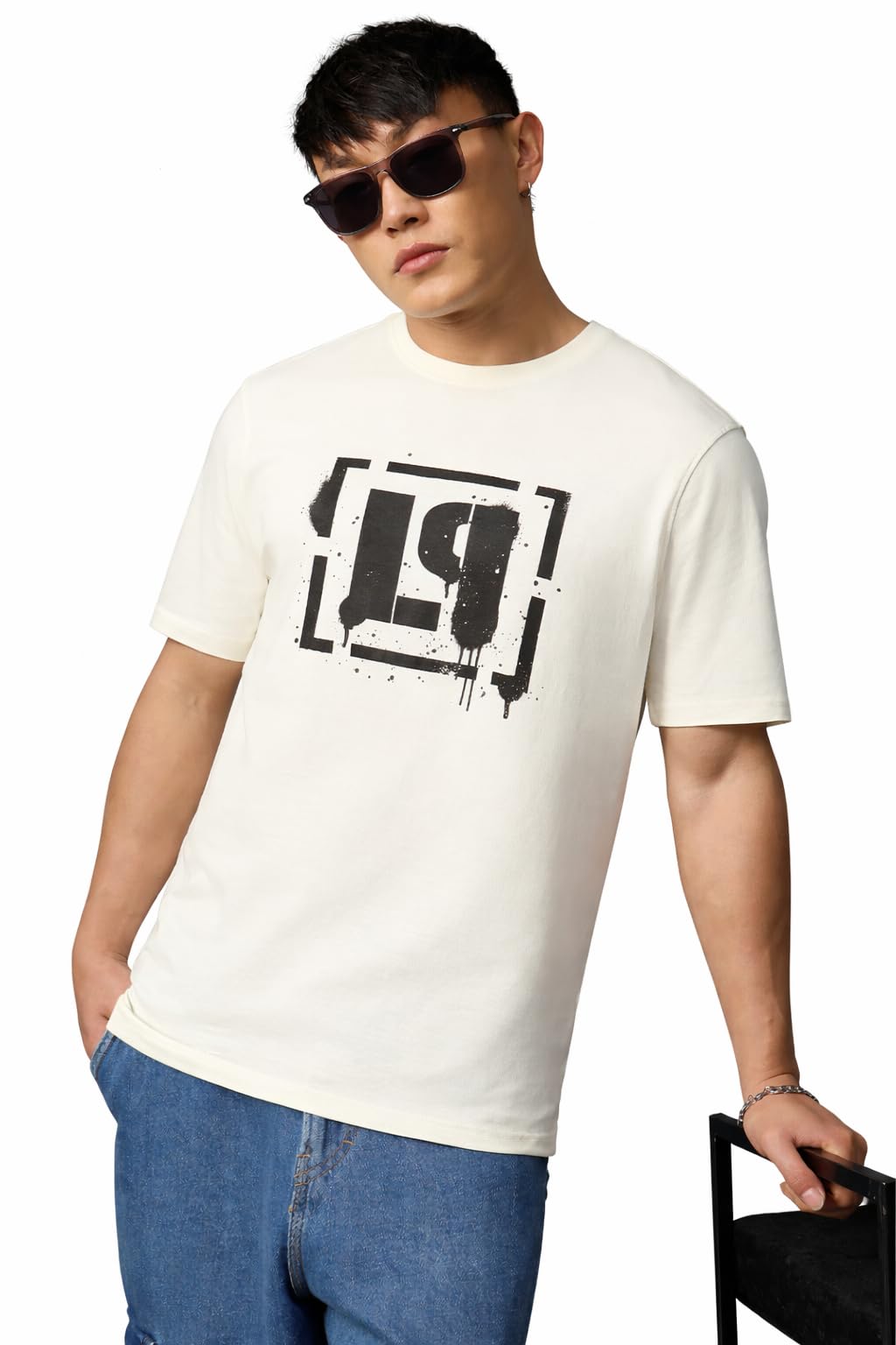 The Souled Store Linkin Park: Legacy Insignia Uomo e Ragazzo Manica Corta Girocollo Off-White Grafica Stampata Vestibilità Rilassata Leggera Streetwear Trendy Casual Cotone T-Shirt