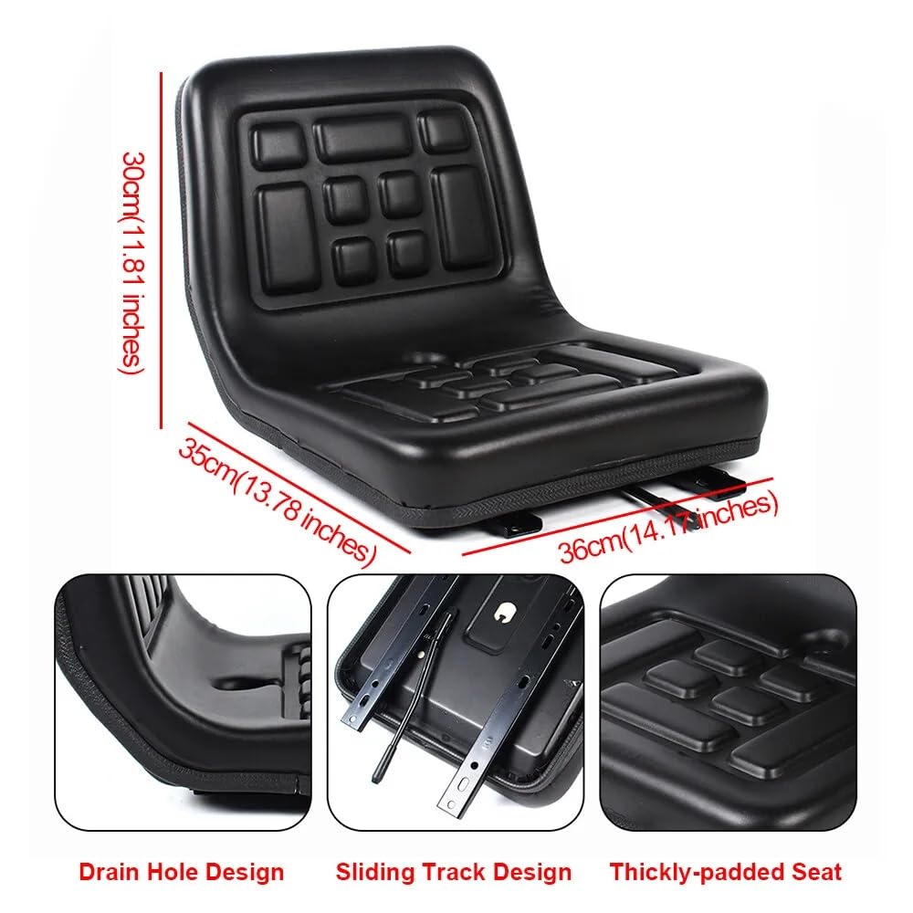 Schleppersitz Traktorsitz Universalsitz Gefedert Neigungsverstellbar Universal Tractor Suspension Seat Schwarz