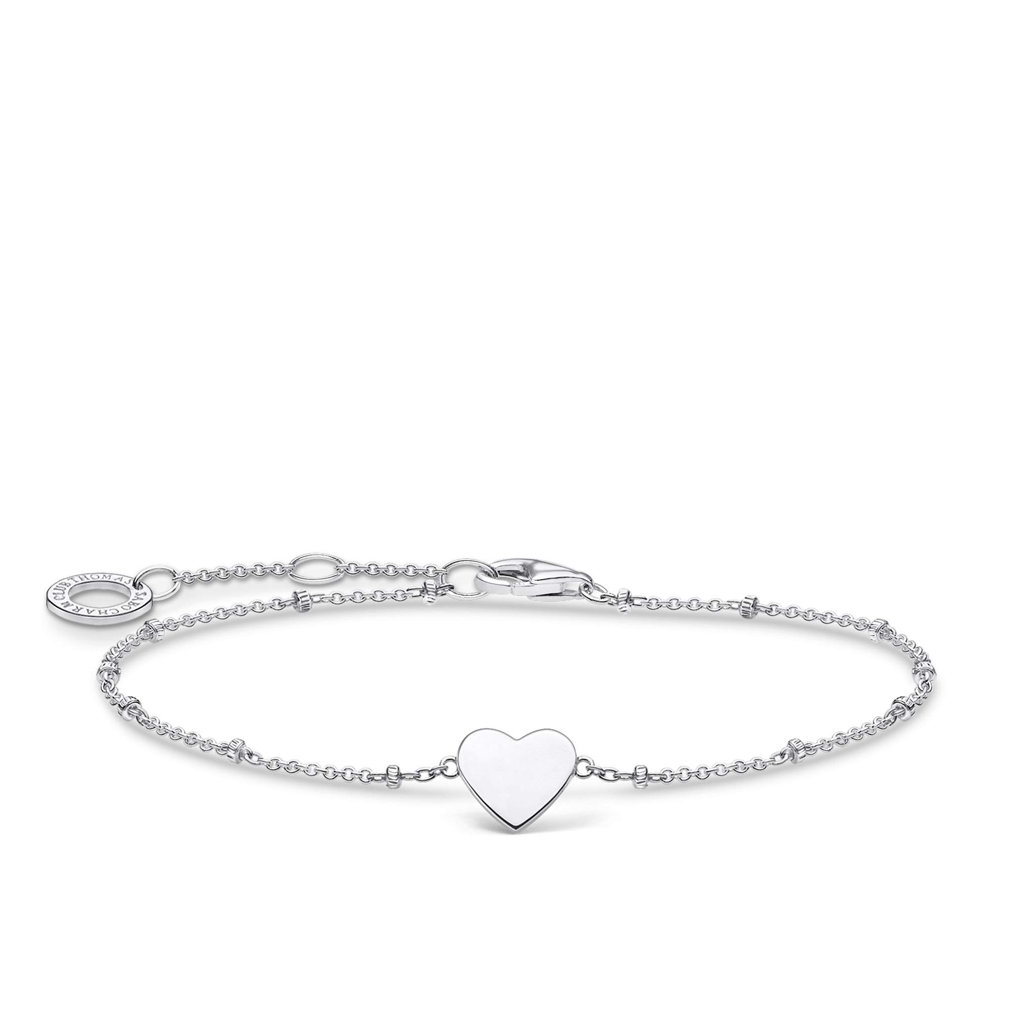 Thomas Sabo Silver Heart With Dots Bracelet 0.8 X 1.1Cm, 16-19Cm
