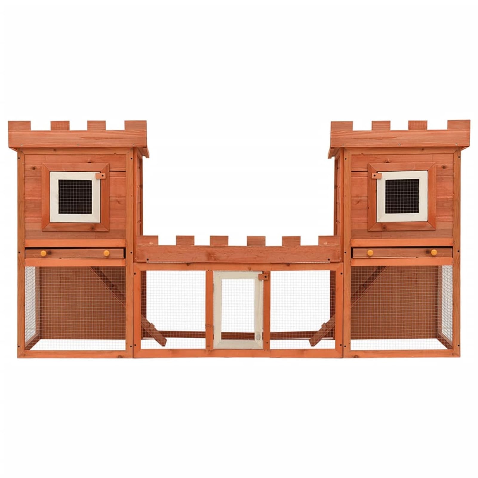 Homgoday Jaula para conejos grande para exteriores, jaula para mascotas, casa doble, conejera y corral, conejera de madera al aire libre, casa de animales pequeños, jaula para mascotas, jaula para