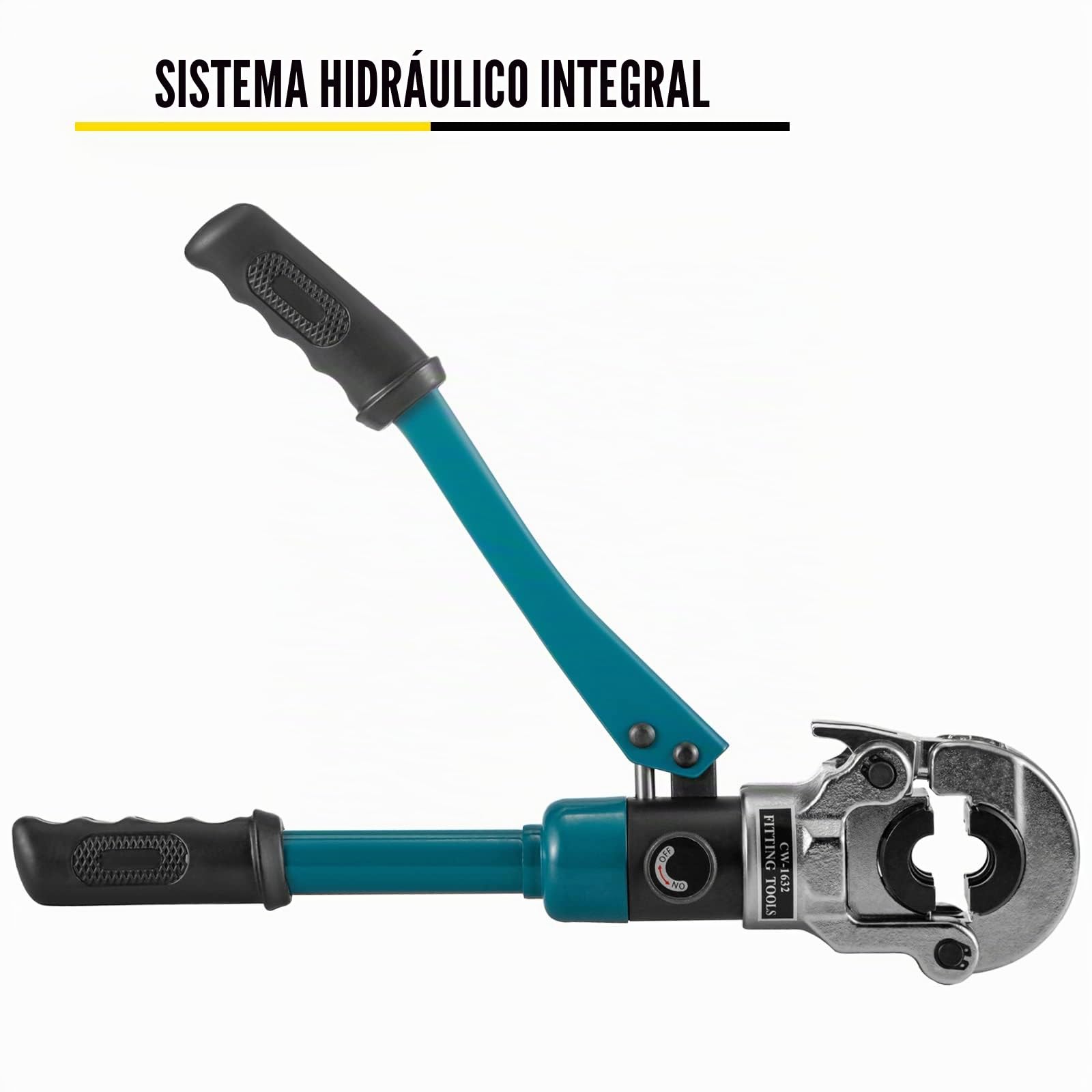 Alicates Prensadores de Tuberías Dimensiones de la Tubería 16-32 mm Alicates de Presión para Tubos Compuestos Cabeza 360° Giratorio, Maquina Multicapa, con 5 Piezas de Cobre 16, 20, 25, 32 mm