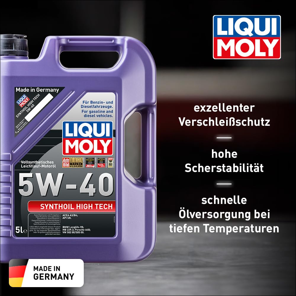 LIQUI MOLY Synthoil High Tech 5W-40 | 5 L | vollsynthetisches Motoröl | Art.-Nr.: 1307