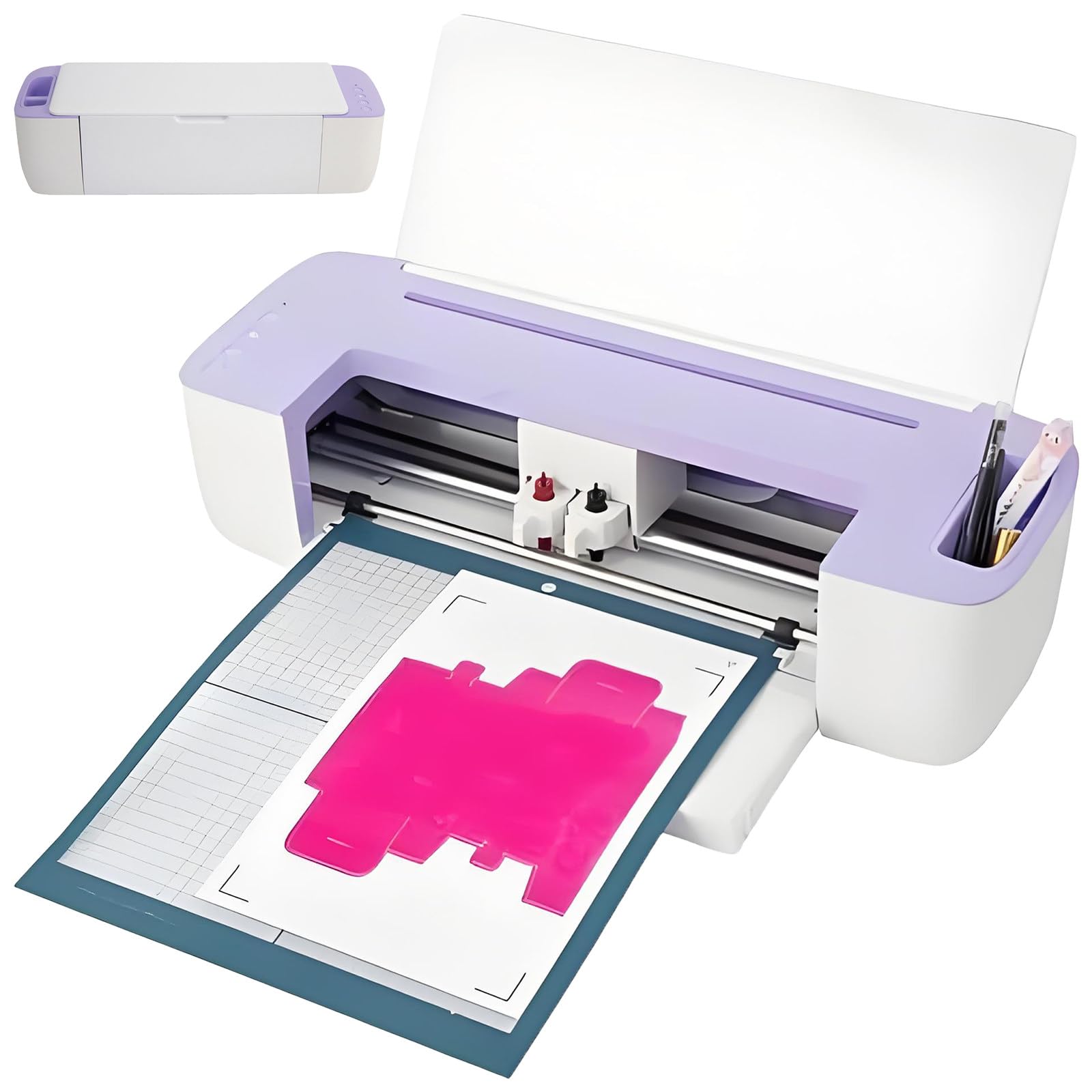 Machine de découpe électrique pour Loisirs créatifs, Traceur DIY pour t-Shirts, Mugs et décorations personnalisés, Machine Automatique 48 W avec Lame et raineur Haute précision