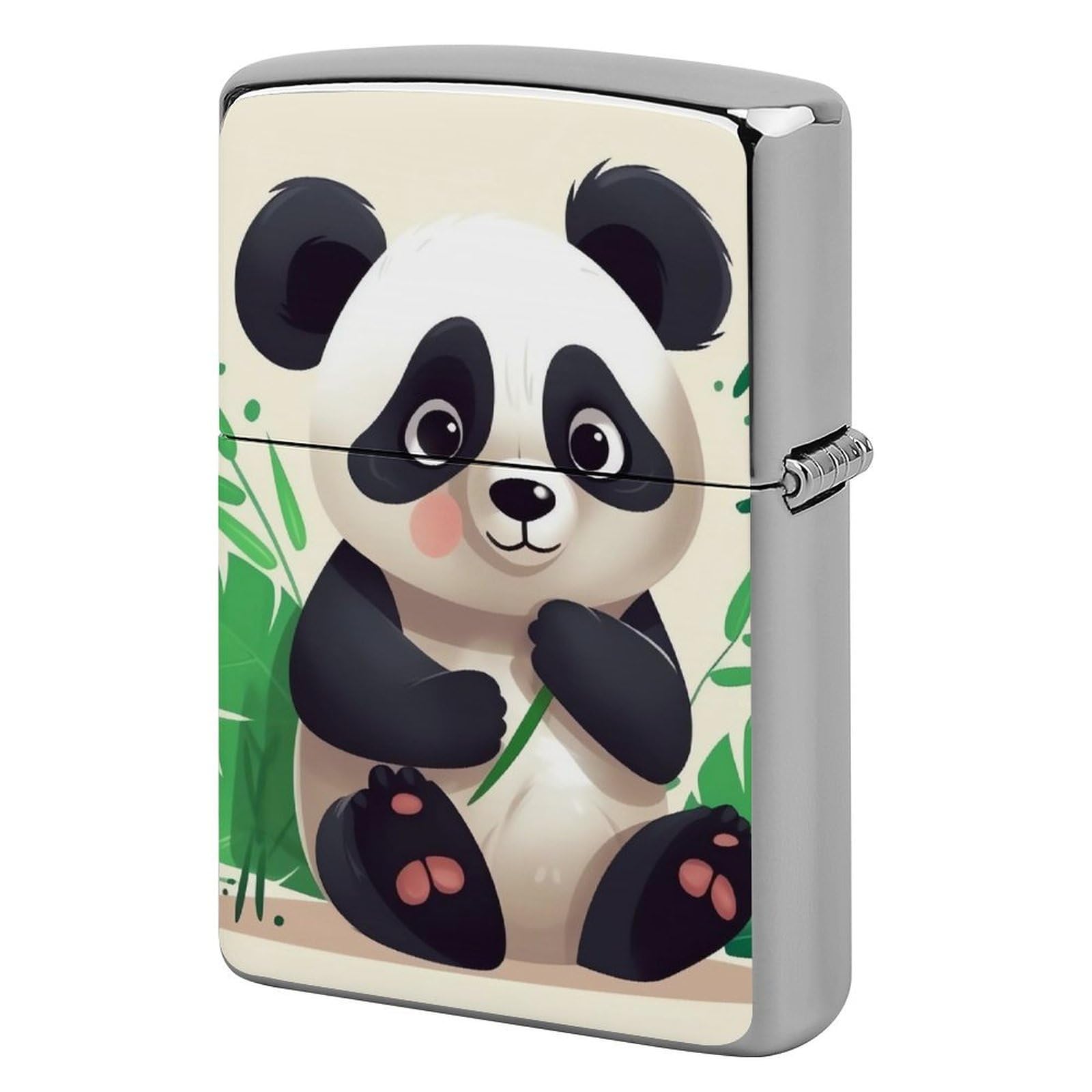 Panda Star Lighter Case for Men, Personalized Lighter Cover for Valentine's Day Gifts, Flip-Top Lighters Shell for Outdoor, Portable Lighters Protective Sleeve