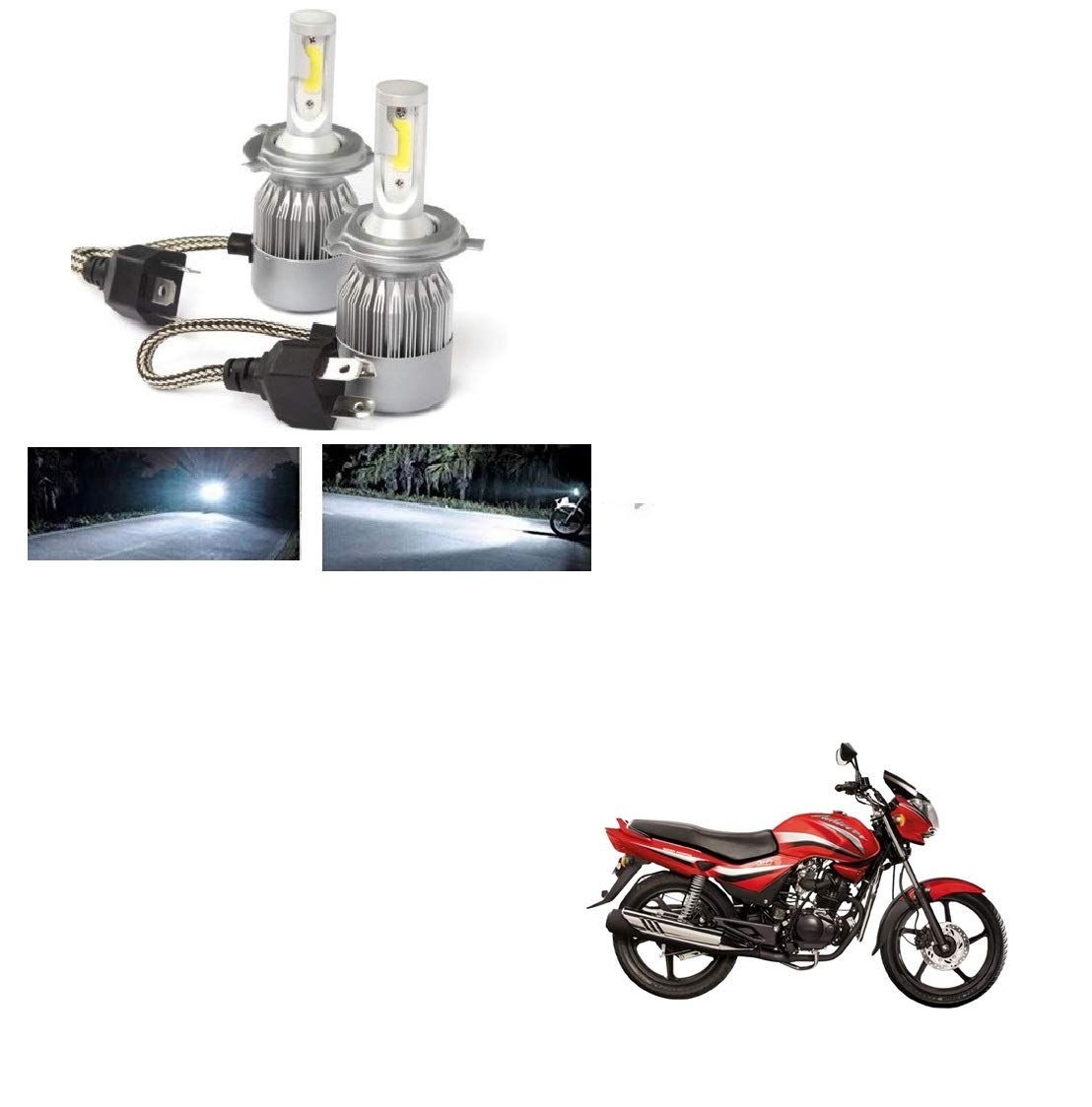 Kozdiko Bike C6 LED All in One Light Bulb 50W LED Car Headlight Conversion Kit for Cars 6000K (White) for Hero Achiever-picture-25
