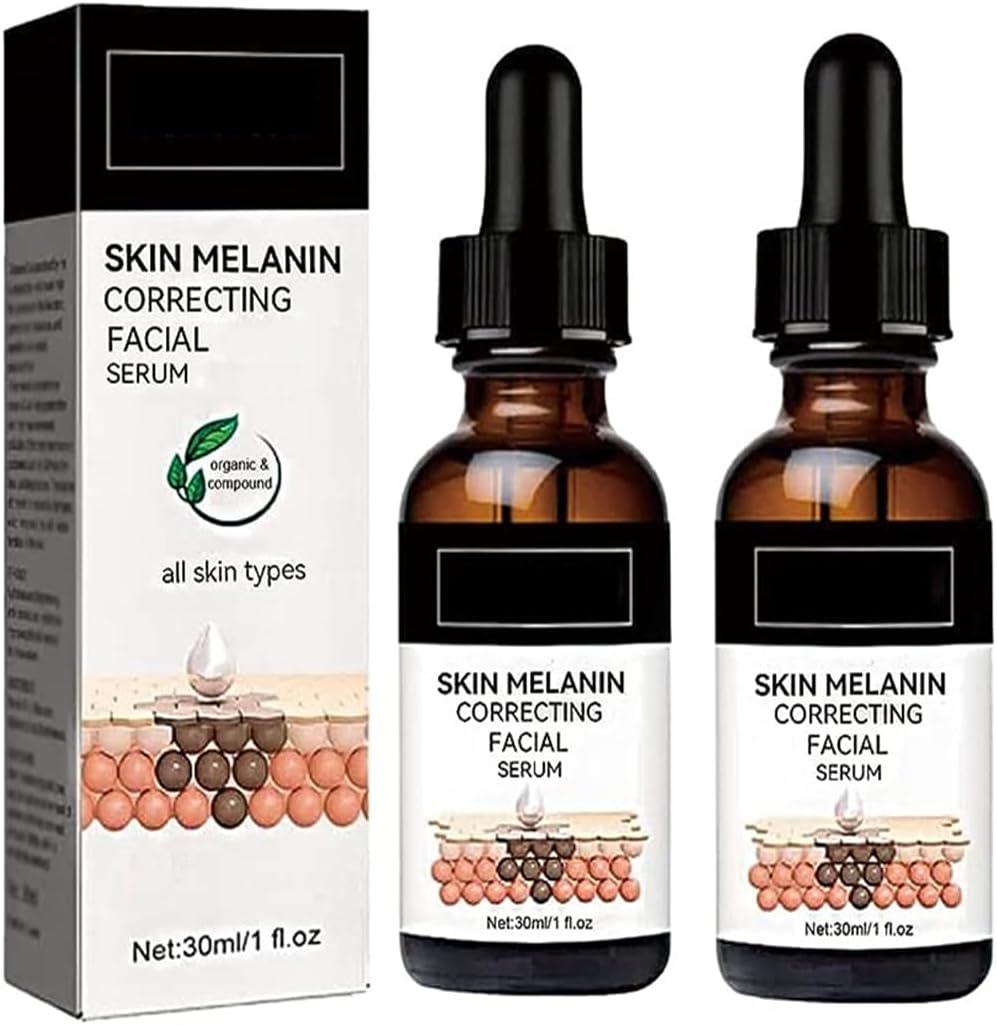 Melanin Correcting Facial Serum, Dark Spot Correcting Glow Serum, Mild and Not Stimulating for Any Part (2pcs)
