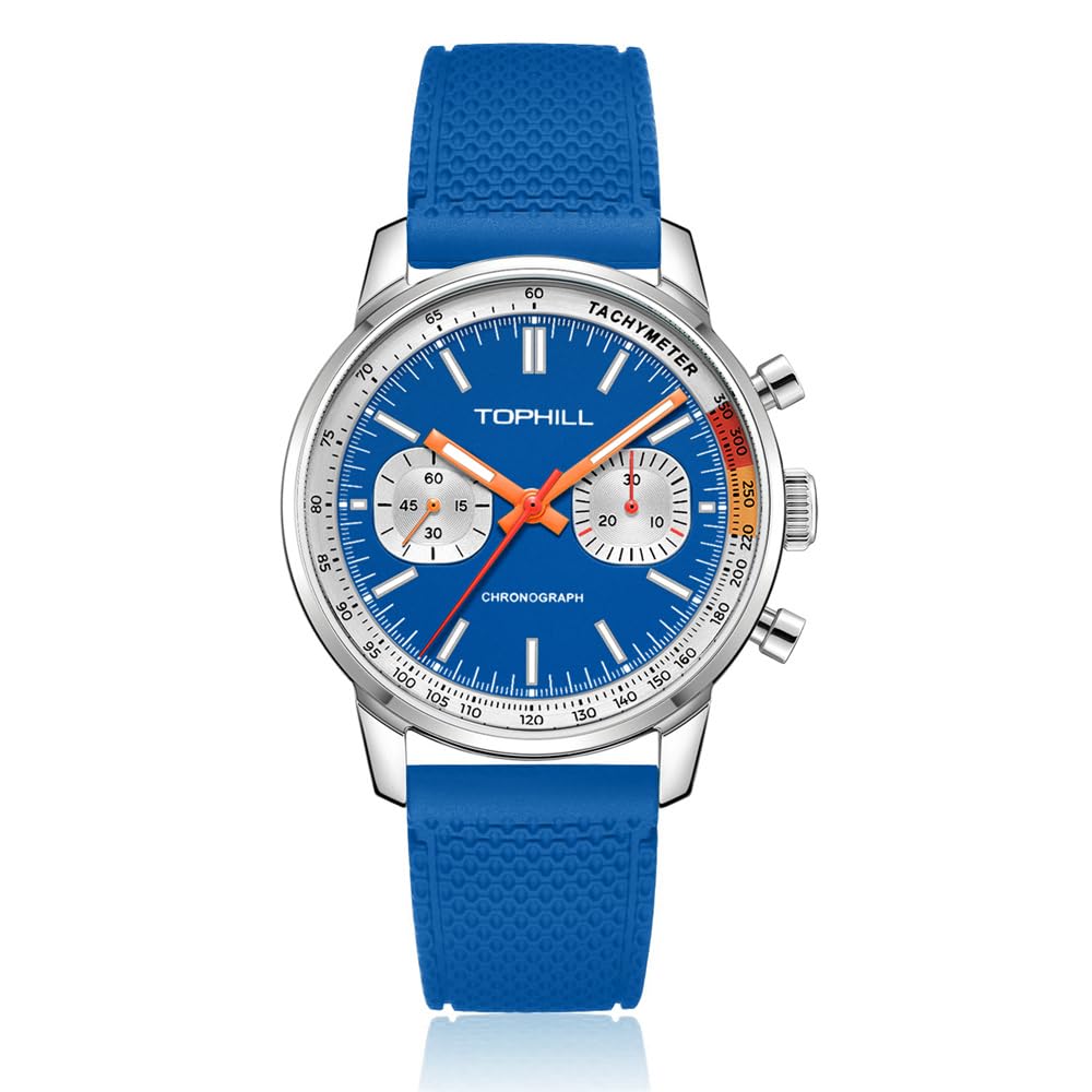 TOPHILLSeagull 1963 Pilots Mens Racing Chronograph Mechanical Watch Original Seagull ST1901 Movement 40mm Sapphire Luminous Pilot Wristwatches