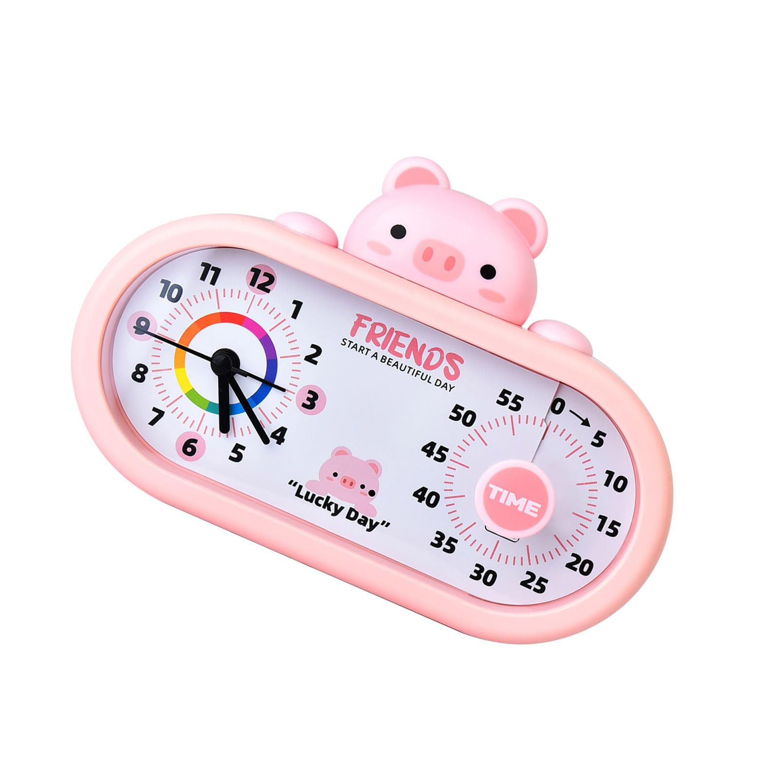 Rechargeable Quiet Visual Timer with Clock 60 Minutes Countdowns Pomodoro Timer Double Display Time Management Tool Clock