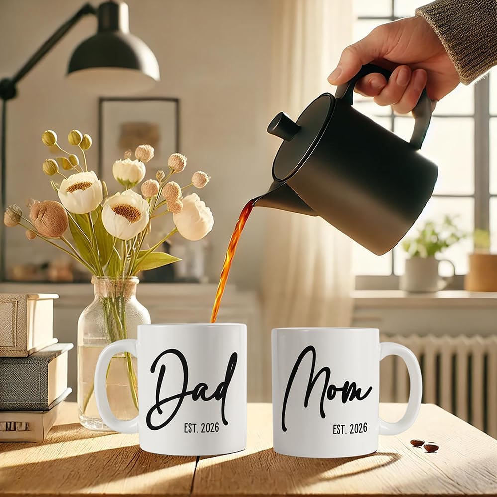 Breezy Valley New Parents Gifts for Couples, Mom Dad Coffee Mugs Est 2026 Cup - First Time Expecting Parents Mom Dad to Be Gifts, Pregnancy Announcement, Baby Shower Gender Reveal Gift for Mommy to Be - Image 3
