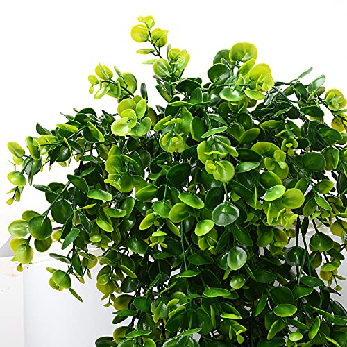 2Pcs Artificial Hanging Plants Fake Hanging Plant Faux Eucalyptus Leaf Greenery Vine Outdoor Uv Resistant Plastic Plants #TOP2