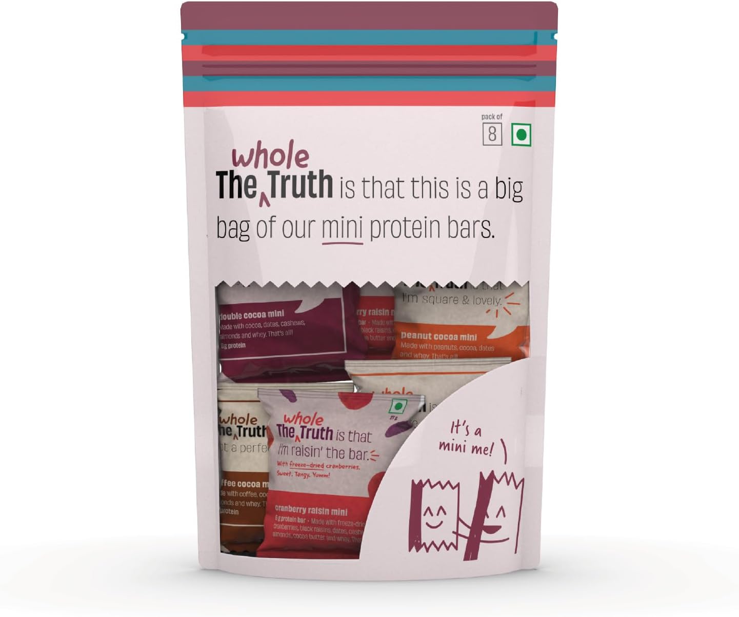 The Whole Truth - Protein Bar Minis - The Everyone Party - All-in-One - Pack of 8-8 x 27g