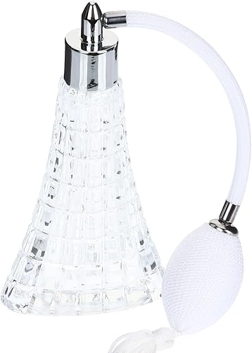 Refillable Glass Perfume Bottle with Fine Sprayer Crystal Clear Vintage Style Atomizer for Travel and Home Use Reusable Empty Fragrance Container