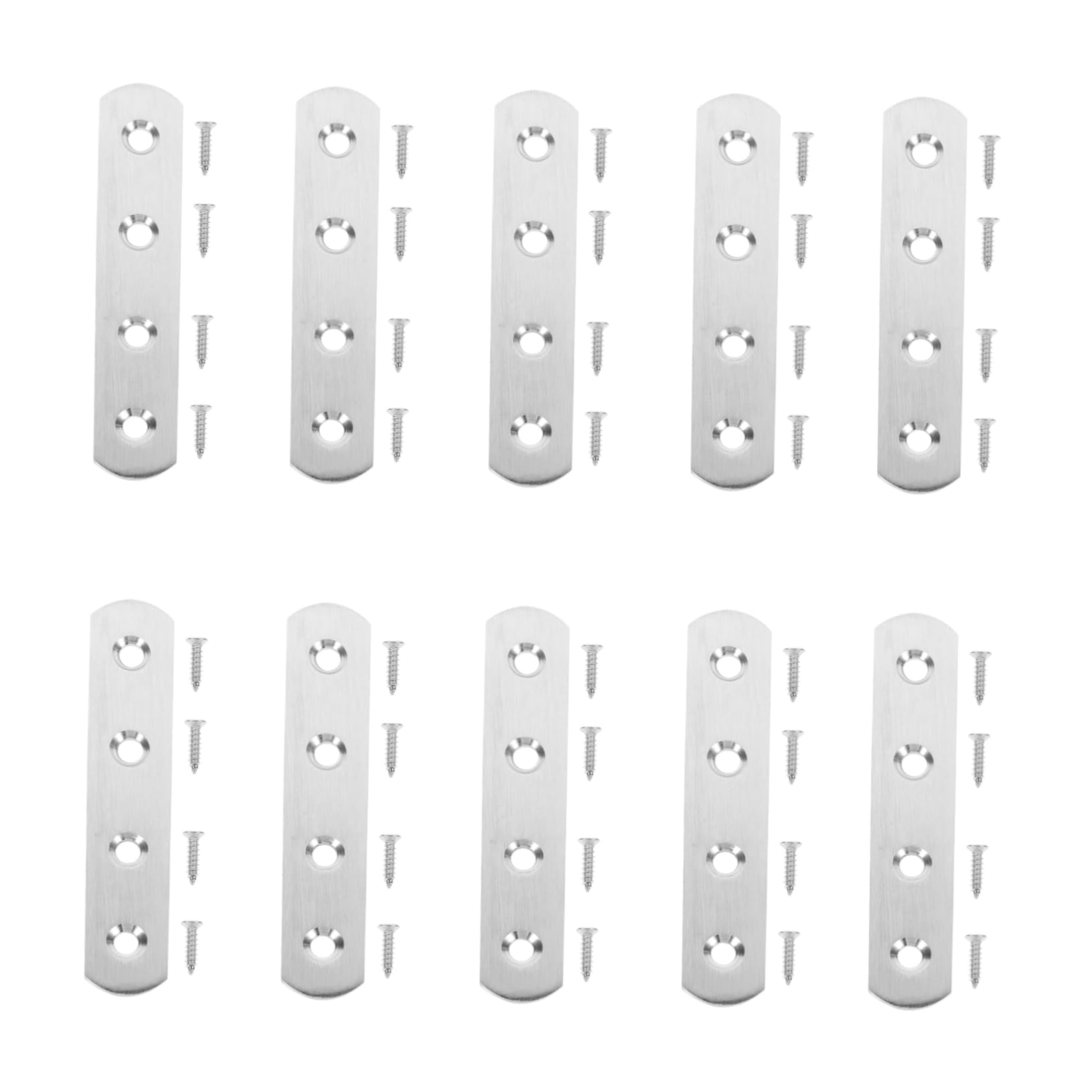 NAMOARLY 10 Sets Heavy Duty Mending Plates Flat Straight Bracket Repair Fixing Bracket for Furniture Connection Includes 40 Screws for Easy Installation