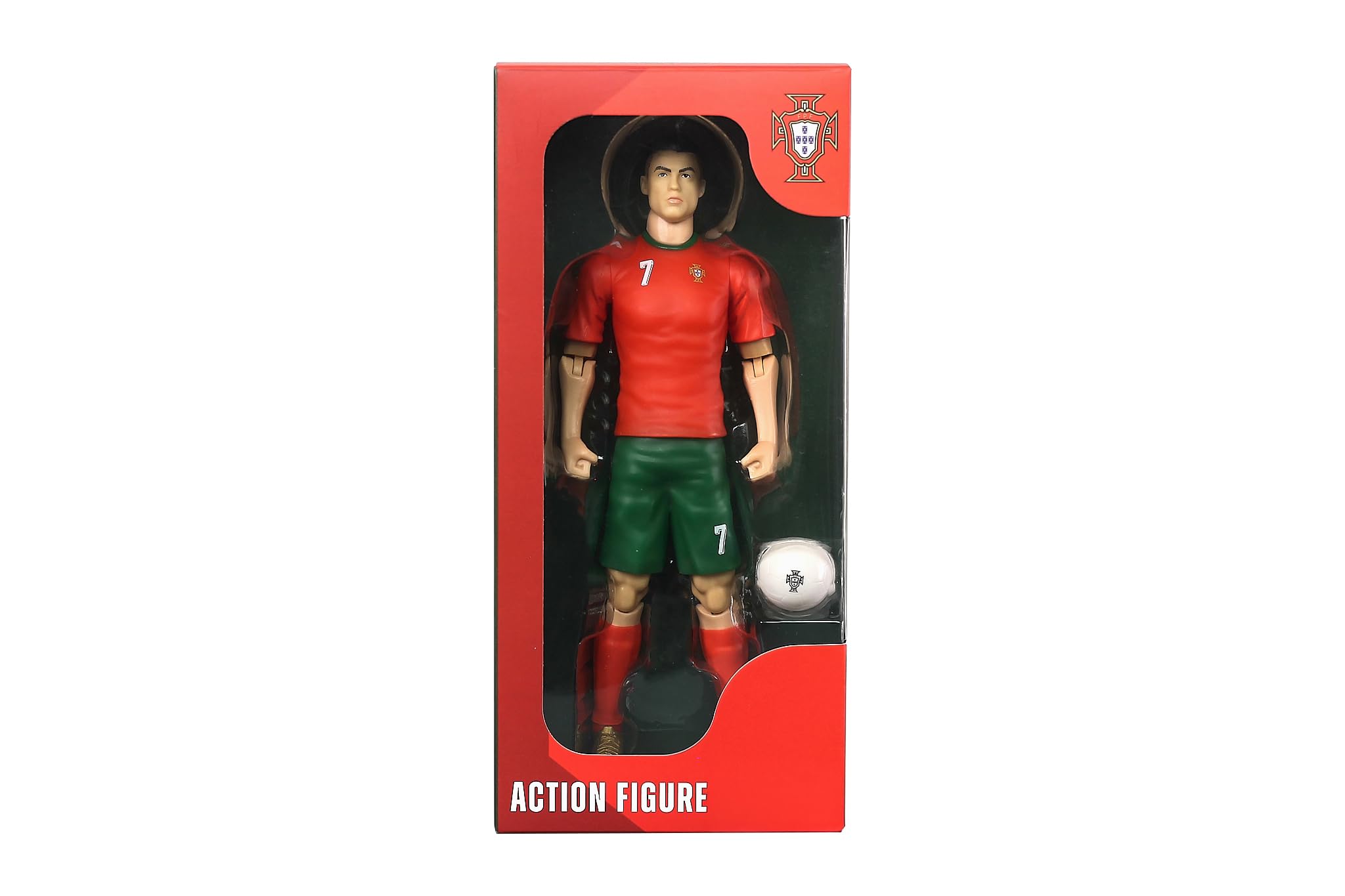 Megableu Ronaldo Figura de fútbol 20 cm articulada con licencia oficial 10 puntos de articulación juguete Portugal