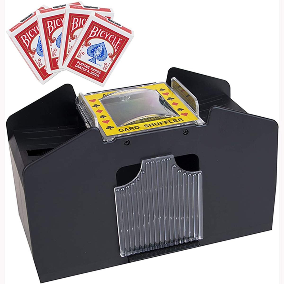 Batteurs De Cartes Mélangeur De Cartes électrique En Bois Durable Et Fiable Melangeur De Cartes A Jouer Automatique Silencieux Alimente Par Batterie Machine J
