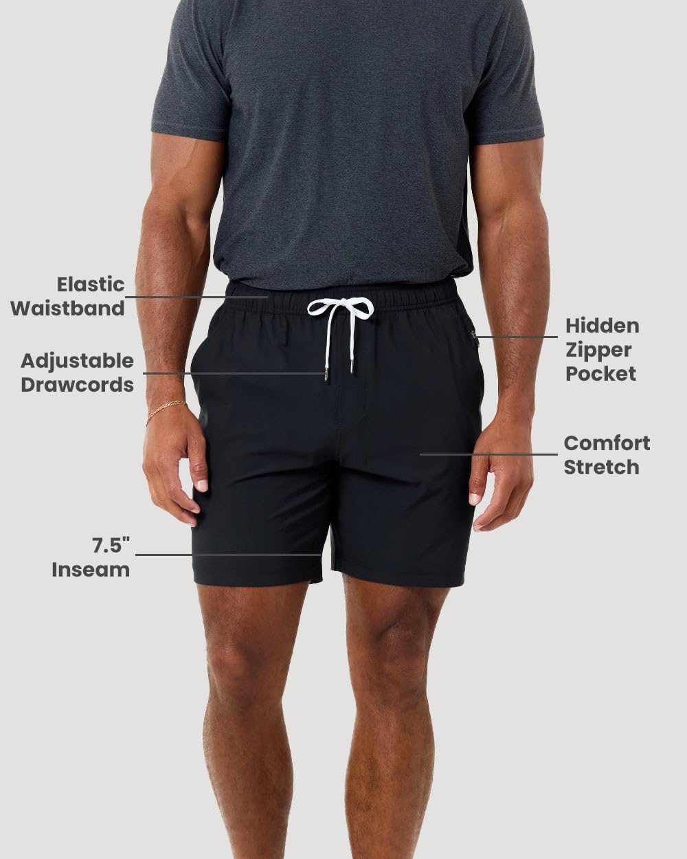 INTO THE AM Premium Workout Shorts 7.5" Inseam - Performance Quick Dry Stretch Gym Shorts S - 4XL Tactical Athletic Shorts