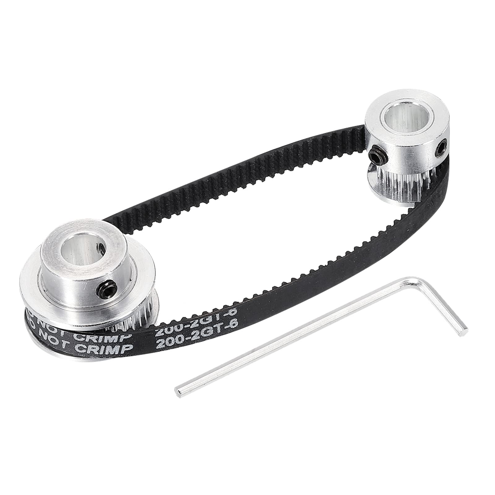 Produktbild von Zahnriemenscheiben-Set – 20 & 80 Zähne, 8/10 Mm Bohrung, Mit Riemen & Inbusschlüssel, Für 3D-Drucker & CNC