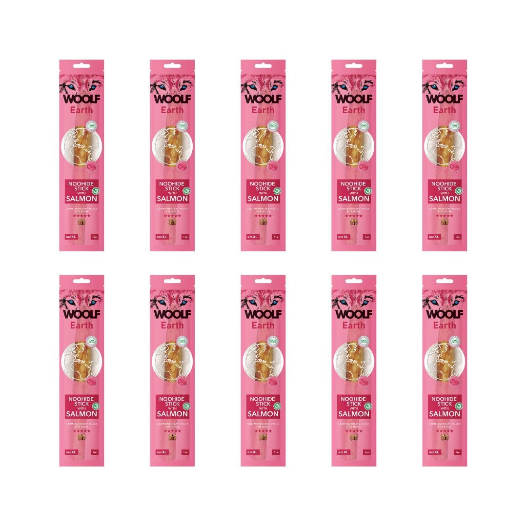 Pack 10x85g - Snacks Naturales Perros - Premios Salud Articular - Dog Treats Alta Digestibilidad - Sin Cuero Crudo Sin Cereales - Colágeno Perros Articulaciones - Omega 3 Piel y Pelaje - XL Salmón