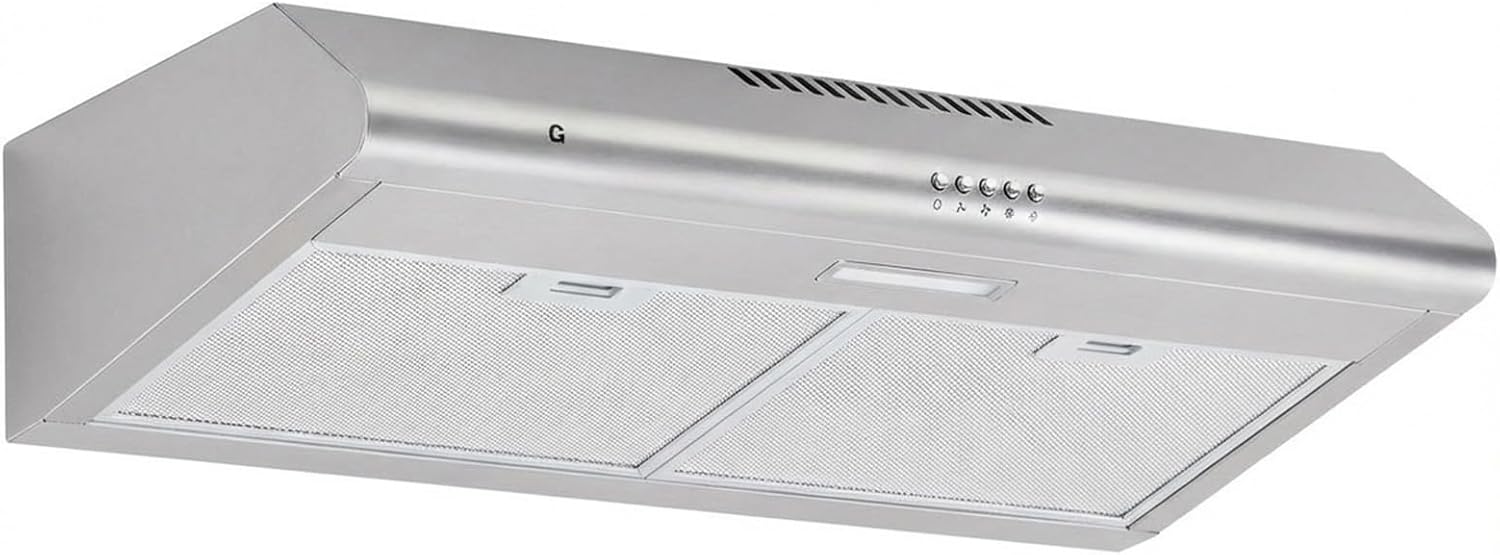 30 Inch Under Cabinet Range Hood – Stainless Steel Stove Vent Hood, 750 CFM Mechanical Control, 3-Speed Exhaust Fan, LED Lighting, Reusable Baffle Filters – 110V US Standard