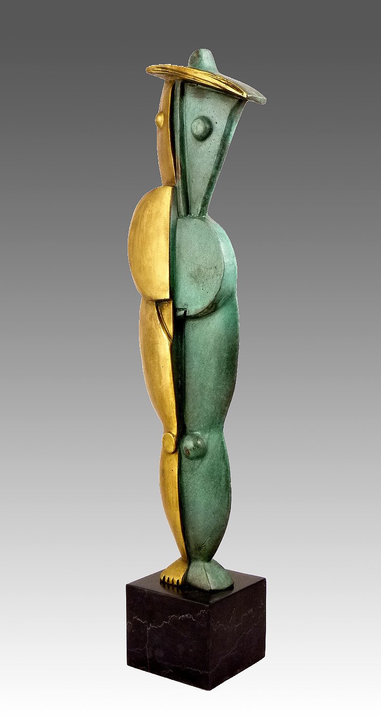Abstrakte Bronzeplastik - Weiblicher Akt - entworfen von Milo - signiert - Moderne Kunst Skulptur Kaufen - Luxus Wohndeko Figur