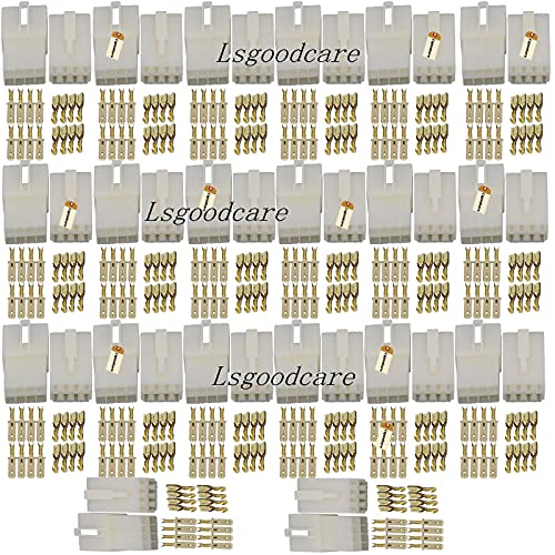 Lsgoodcare 360Pcs 6.3Mm 8 Pin Way Auto Electrical Wire Cable Connector Male Female Socket Plugs Terminal Set For Car/Motorcycles/Boat #TOP1