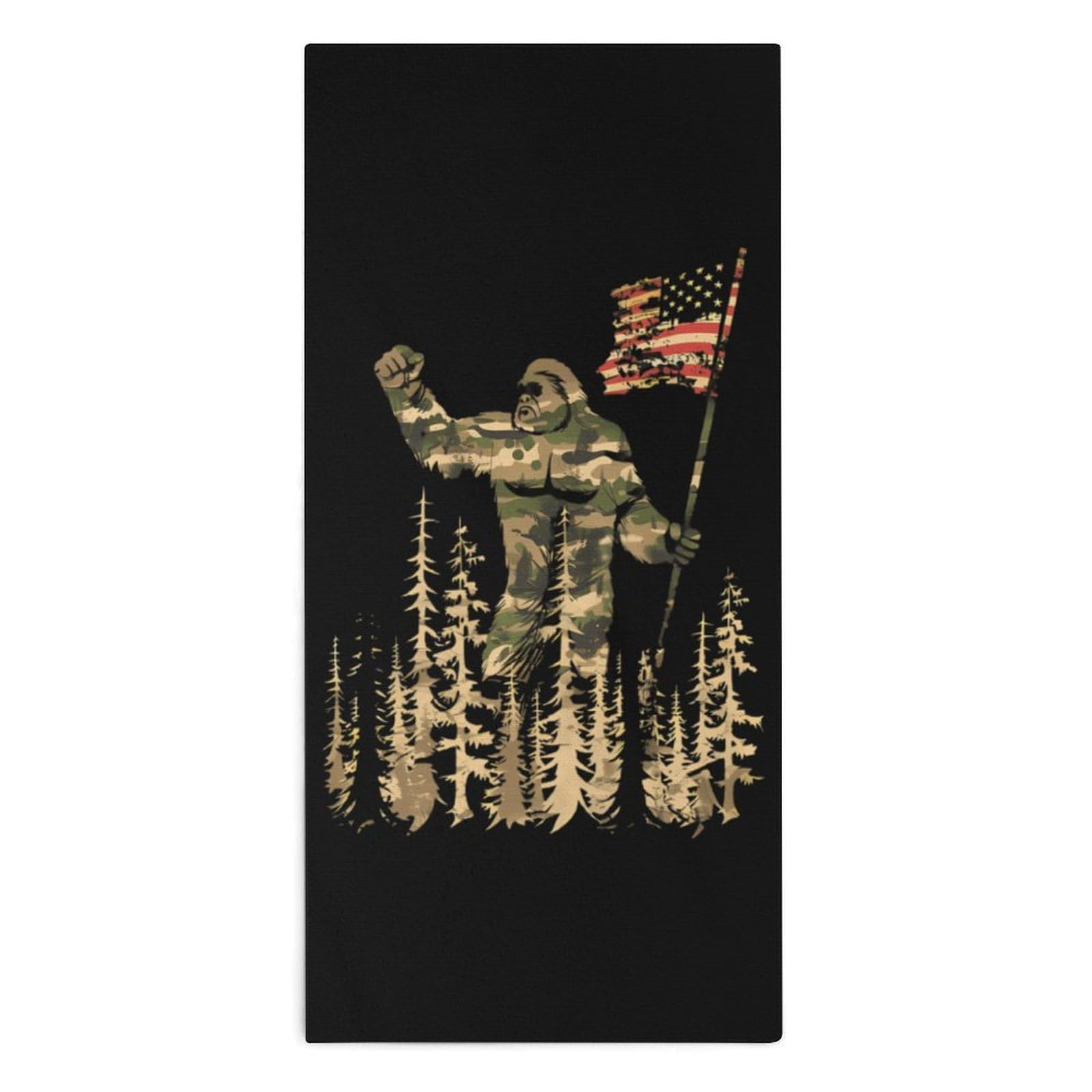 TXFBTRFSA Camouflage Bigfoot U.S. Flag Hand Towels for Adult Face Towel Bath Beach Swim Accessories