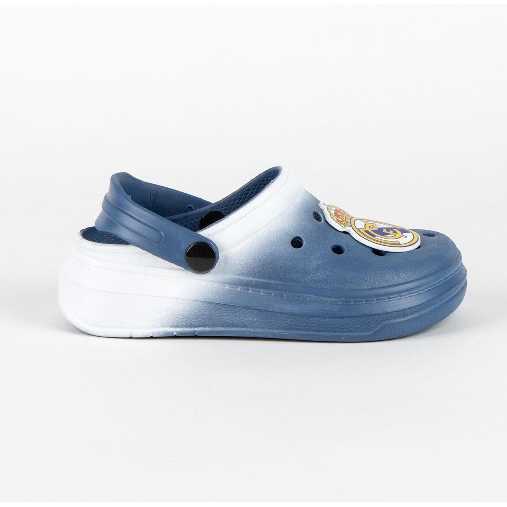 Zuecos Premium EVA Real Madrid para Niños, Calzado Oficial Ligero y Cómodo | Sandalias Antideslizantes para Interior y Exterior, Tallas Infantiles