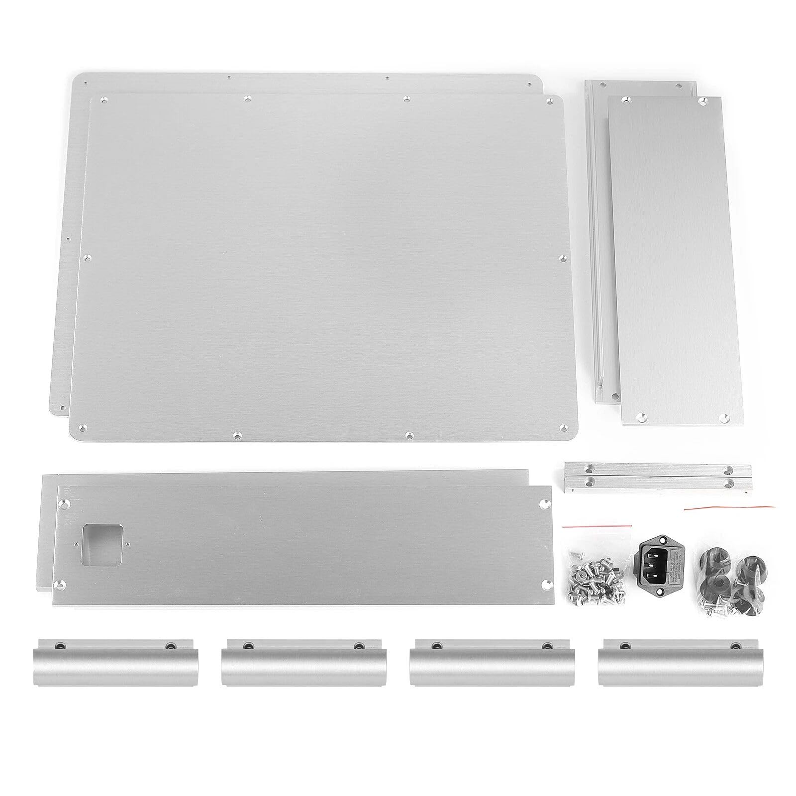 Caja vacía de aluminio para bricolaje, amplificador/preamplificador/carcasa DAC, caja de amperios, carcasa industrial, caja hermética (380 x 320 x 89 mm)